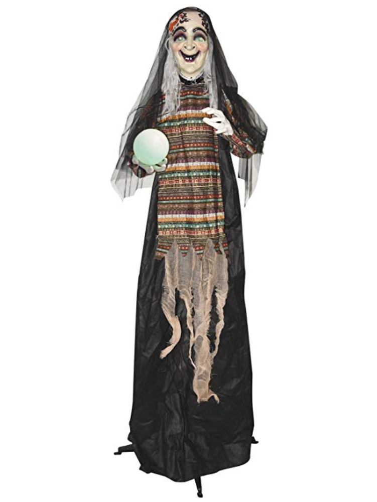 5' Animated Fortune Telling Witch with Lights & Sound Halloween